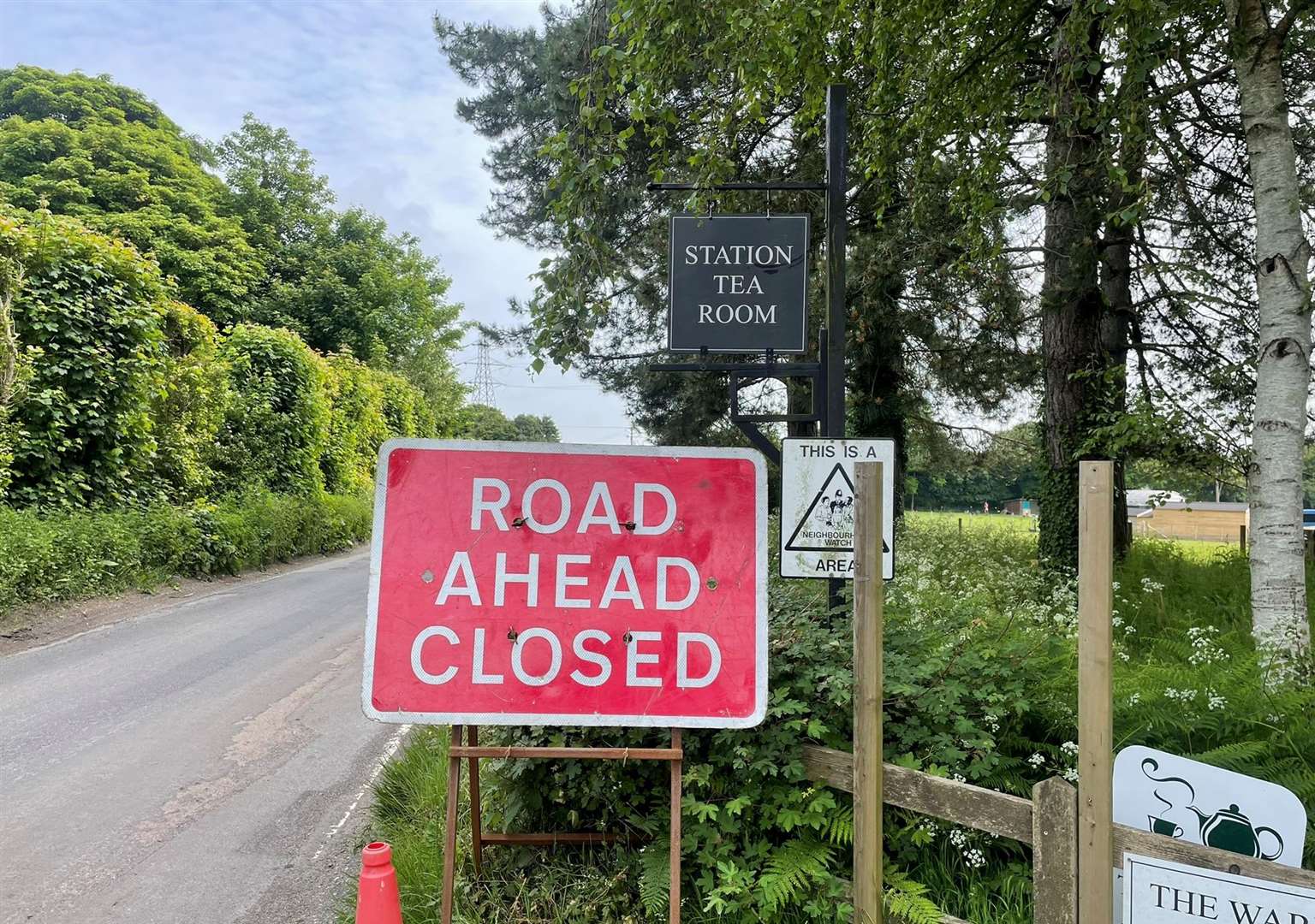 A road closure sign outside the railway attraction