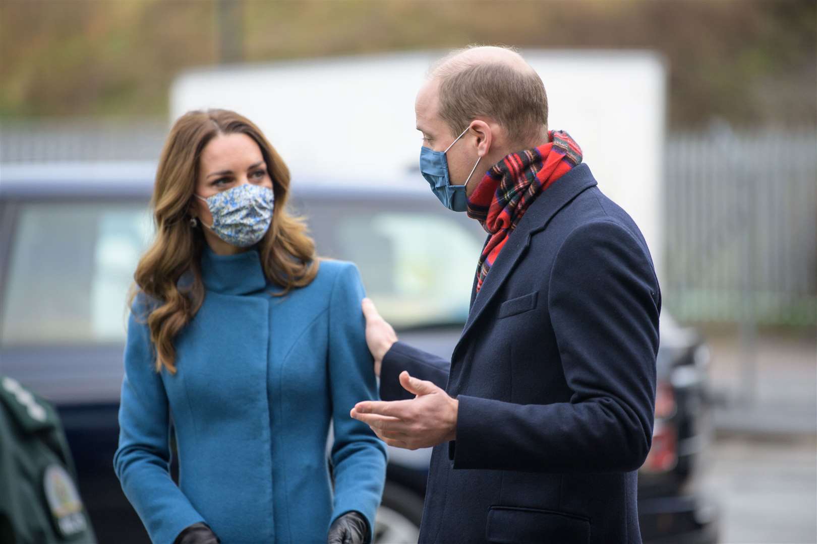 William and Kate during their first official engagement after setting off on their country-wide morale-boosting tour (Wattie Cheung/PA)