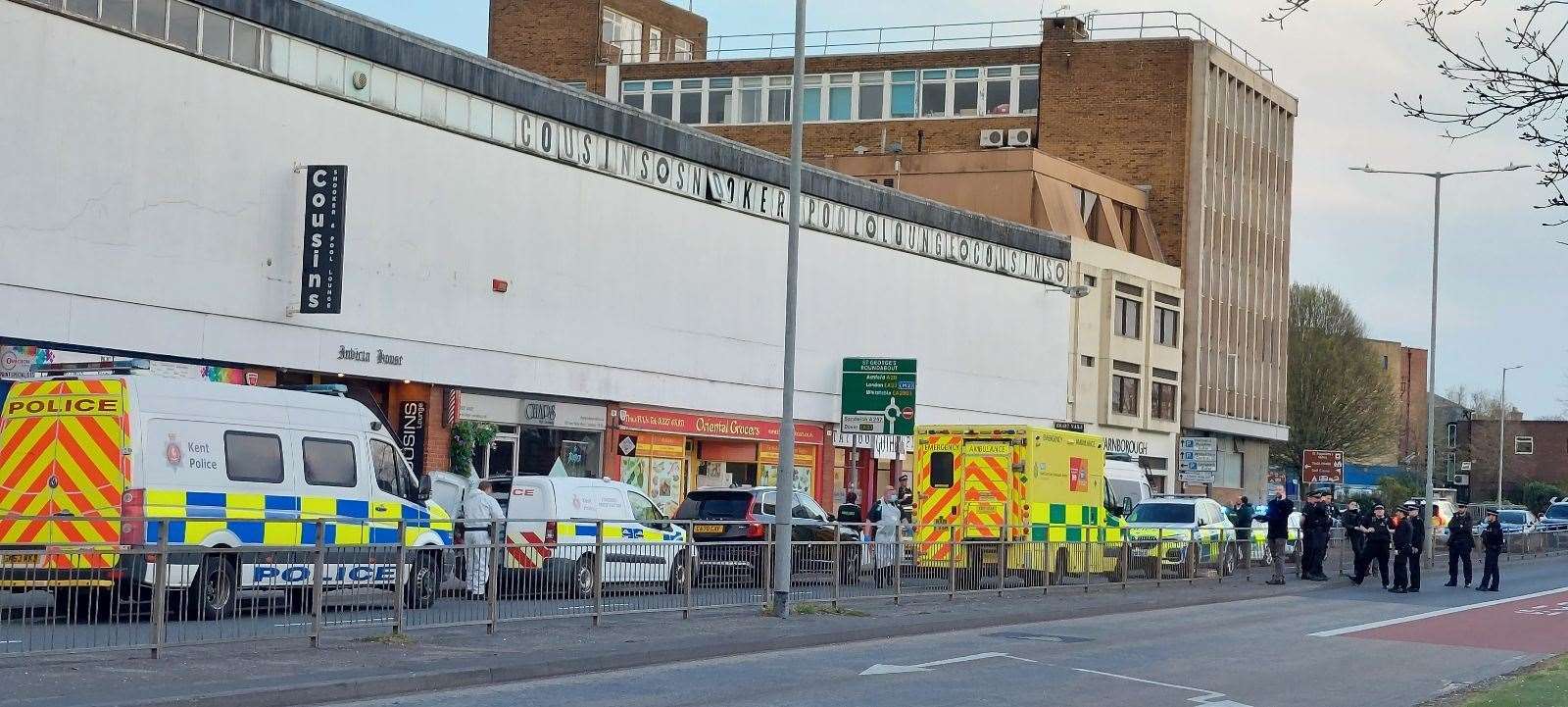 Police at the scene on Canterbury ring road