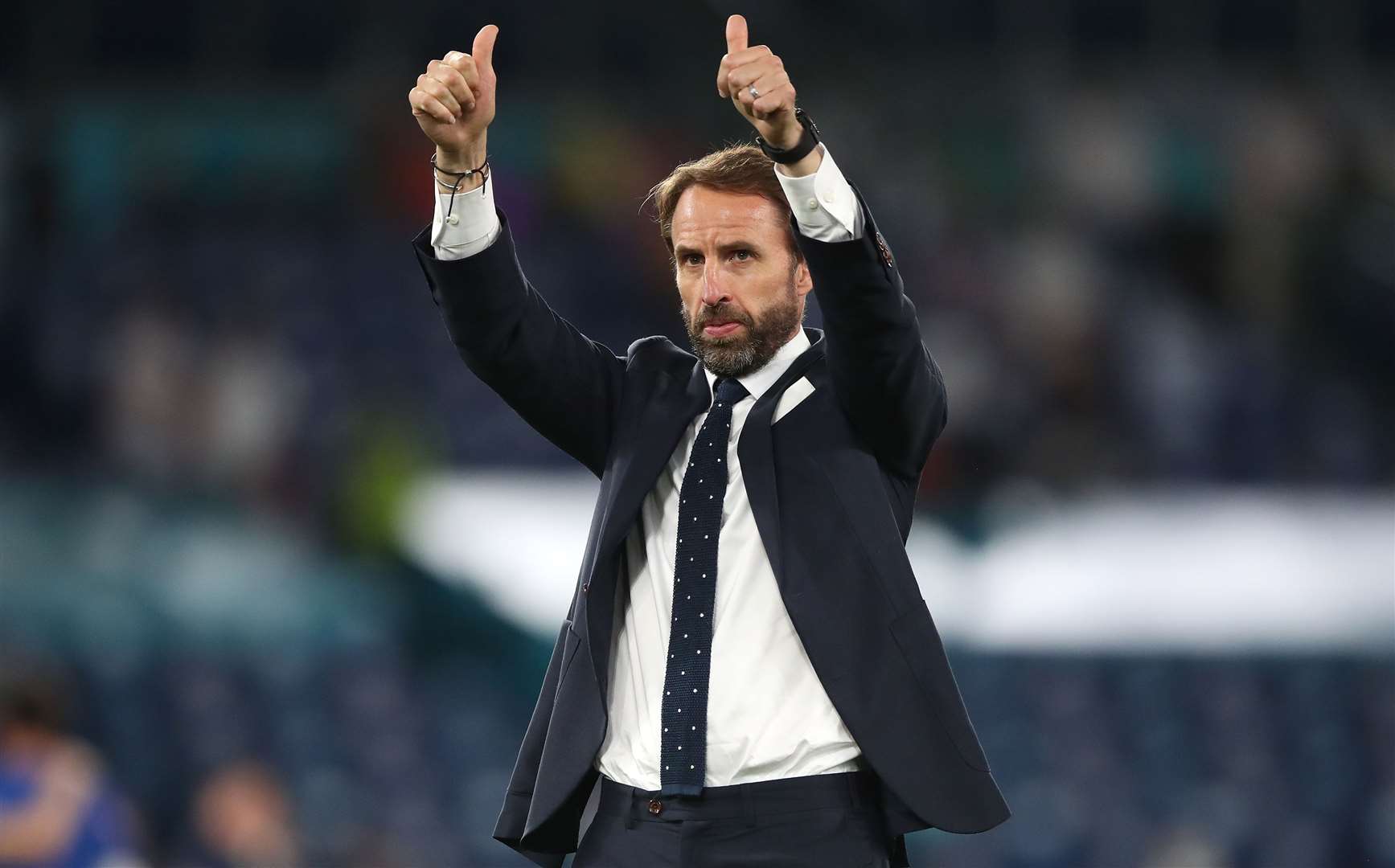 England manager Gareth Southgate applauds the fans after the Euro 2020 Quarter Final match at the Stadio Olimpico, Rome (Nick Potts/PA)