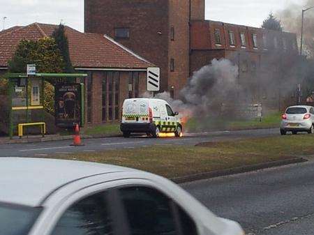 Van fire on A229 in Rochester