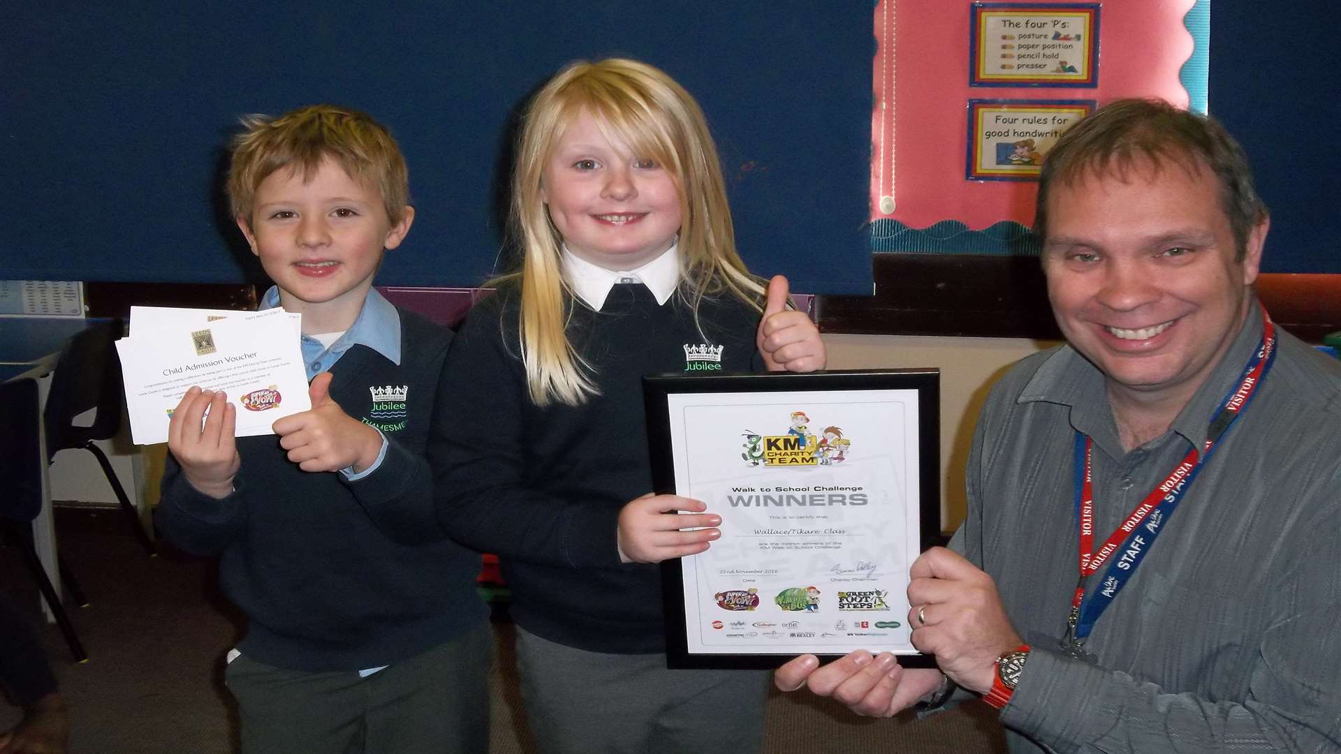 Graeme Wilson, Madison Wheeler, Mark Bunting Y2 Jubilee Primary Challenge Day Winners