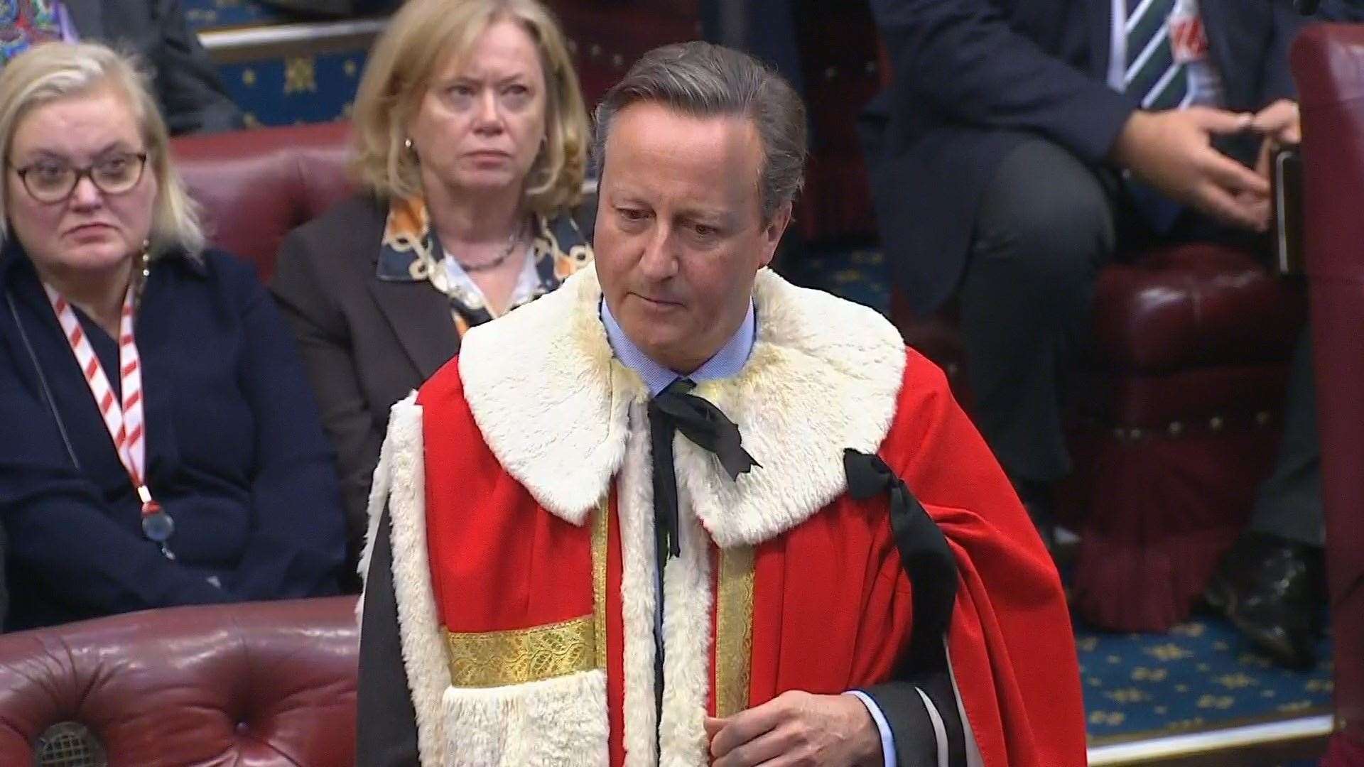 Lord Cameron of Chipping Norton was officially introduced to the House of Lords on Monday (UK Parliament/PA)