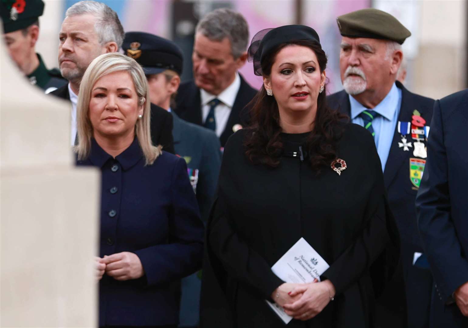 First Minister Michelle O’Neill, left, stood alongside deputy First Minister Emma Little-Pengelly for the ceremony (Liam McBurney/PA)