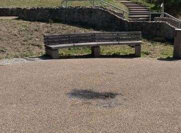 The damage caused by the pavement fire in Folkestone. Picture: FHDC