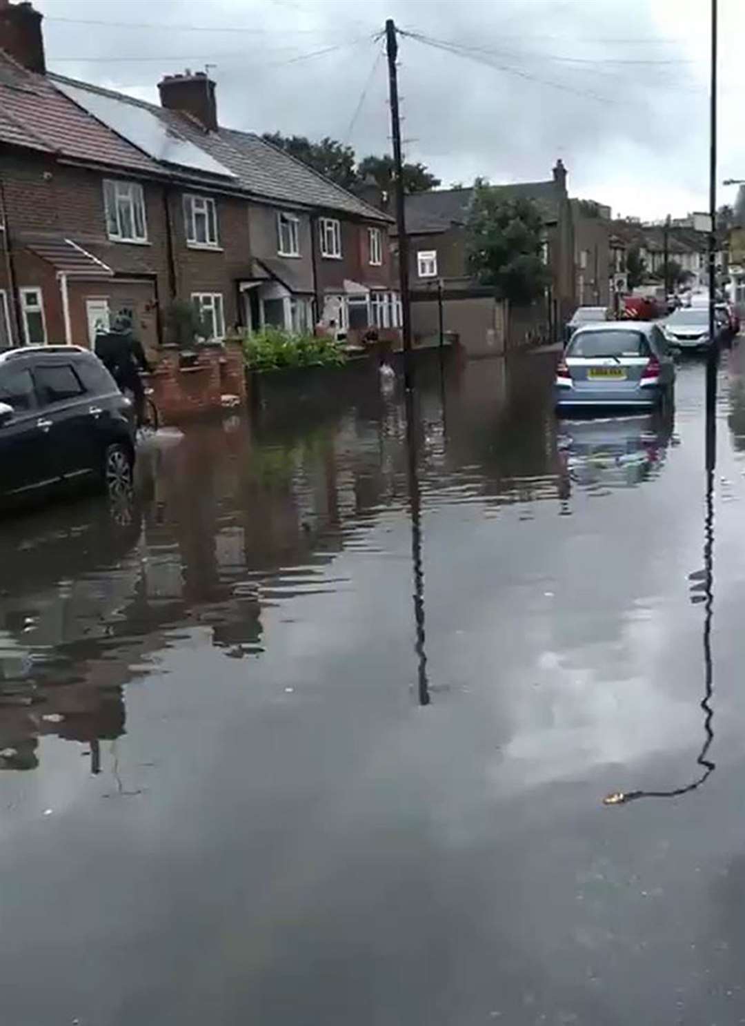 Flooding in Sturges Avenue, Walthamstow (@StrangeViolet/PA)