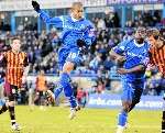 Simeon Jackson gets a header in. Picture: Grant Falvey