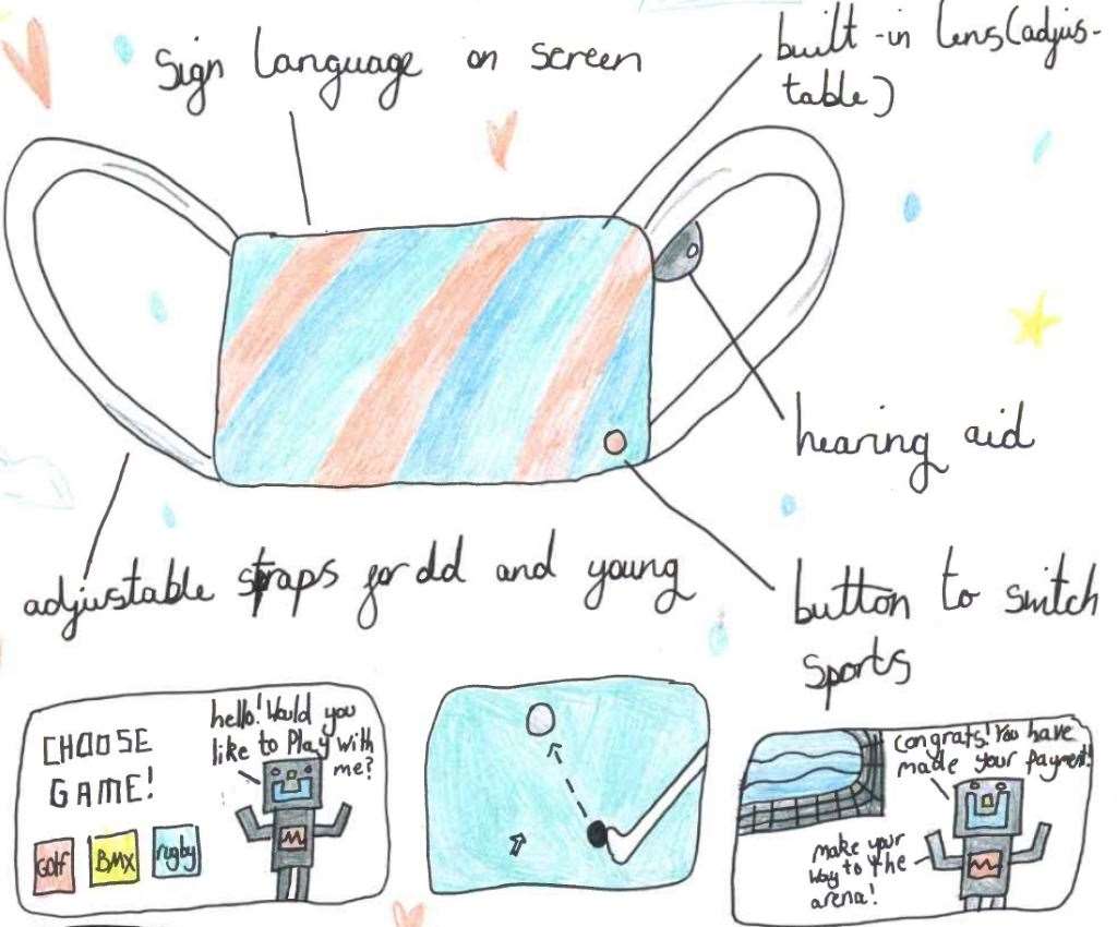 The 10-year-old created a wearable accessible headset to help people with visual and hearing impairments (image supplied by Beatrice)