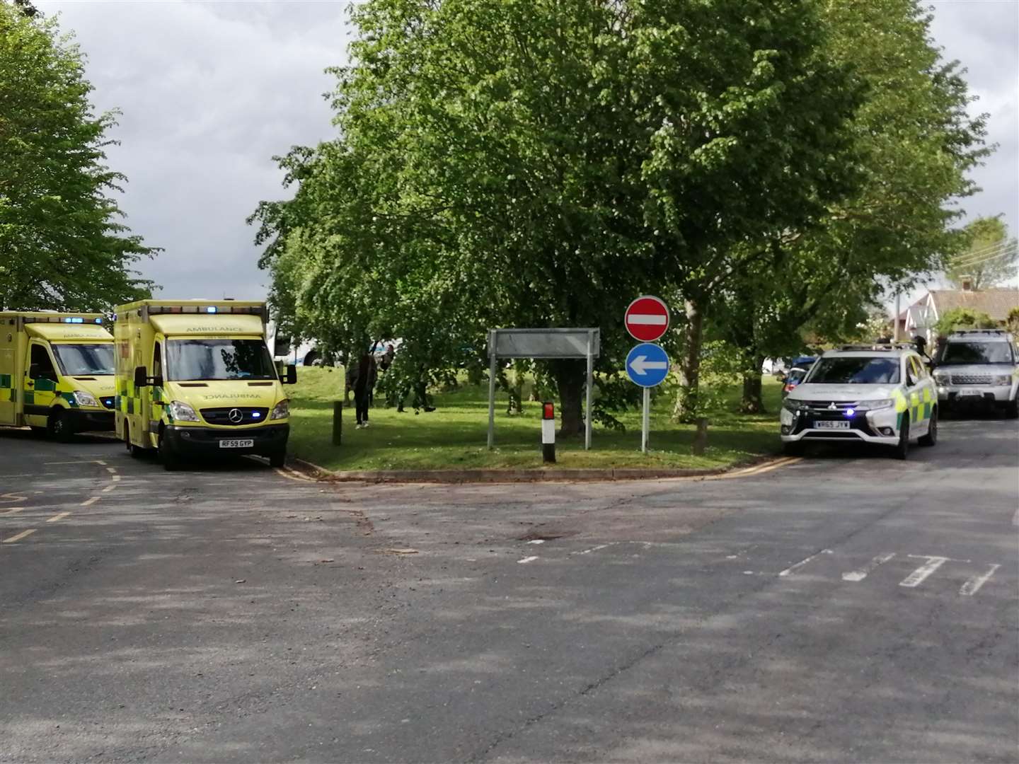 At least two people have been taken to hospital after a crash on the A28