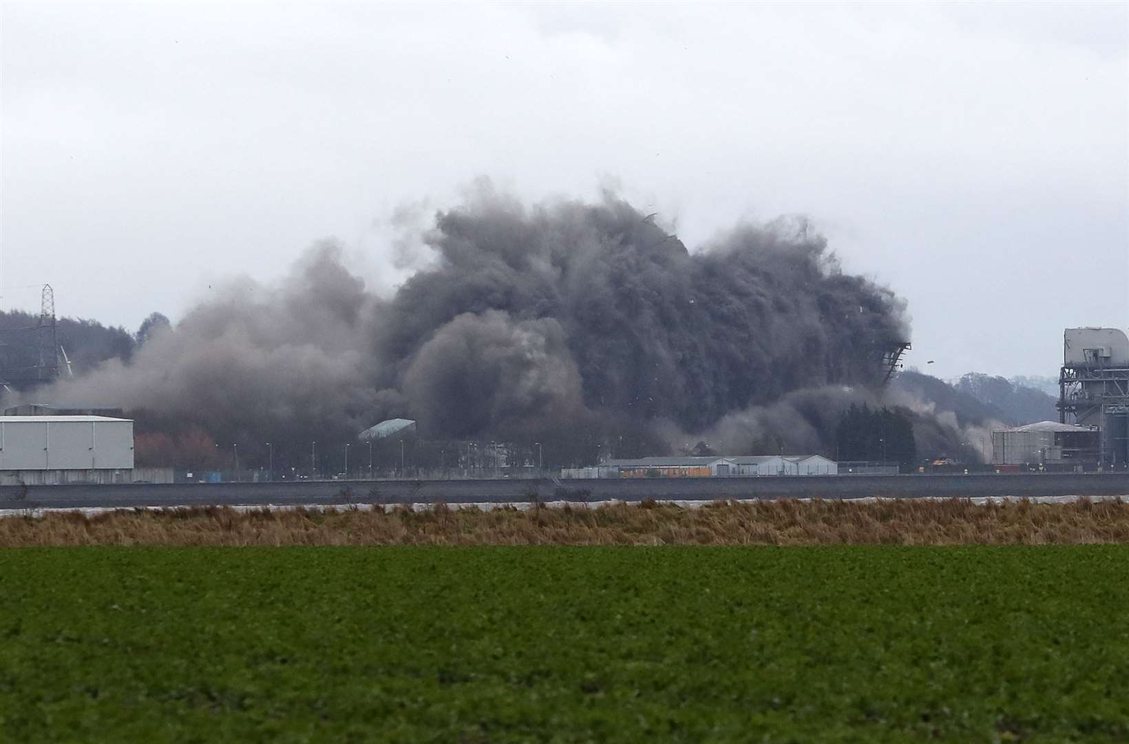 The boiler house has now been completely demolished (Andrew Milligan/PA)