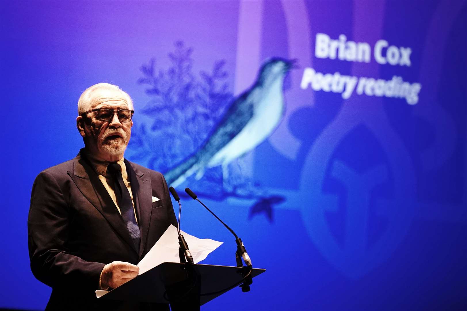 Brian Cox reads a poem during the United With Ukraine show (Aaron Chown/PA)