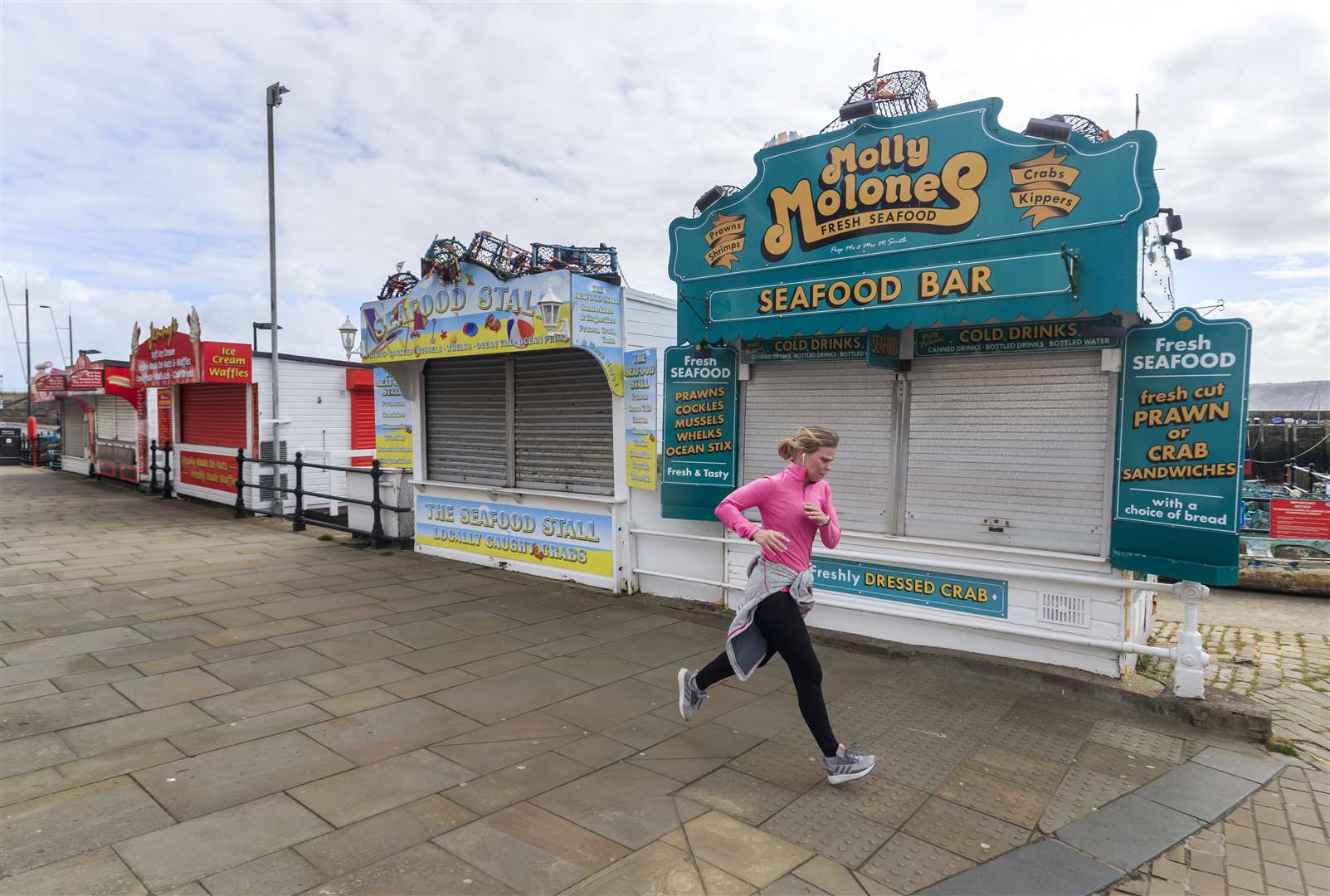 Closed kiosks near the sea front in Scarborough (Danny Lawson/PA)