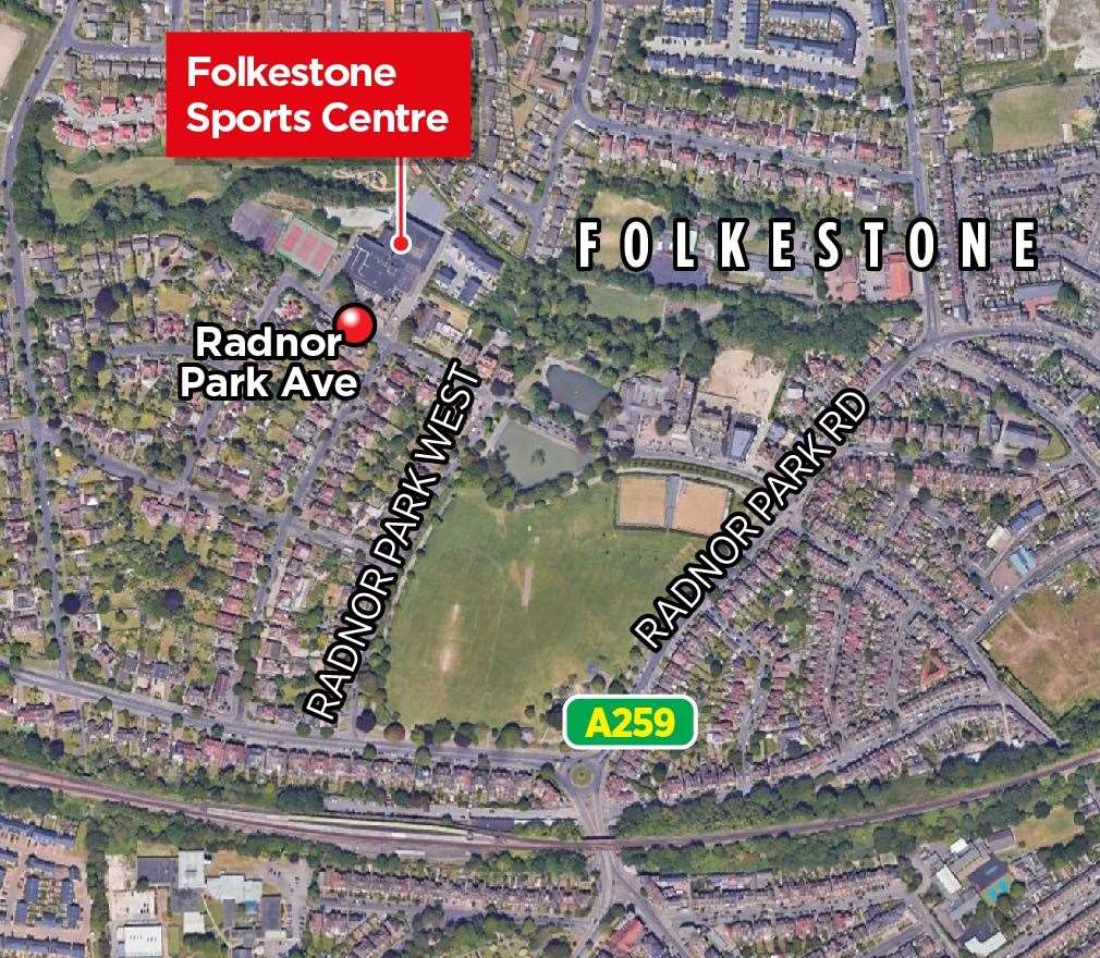 Where Folkestone Sports Centre is located