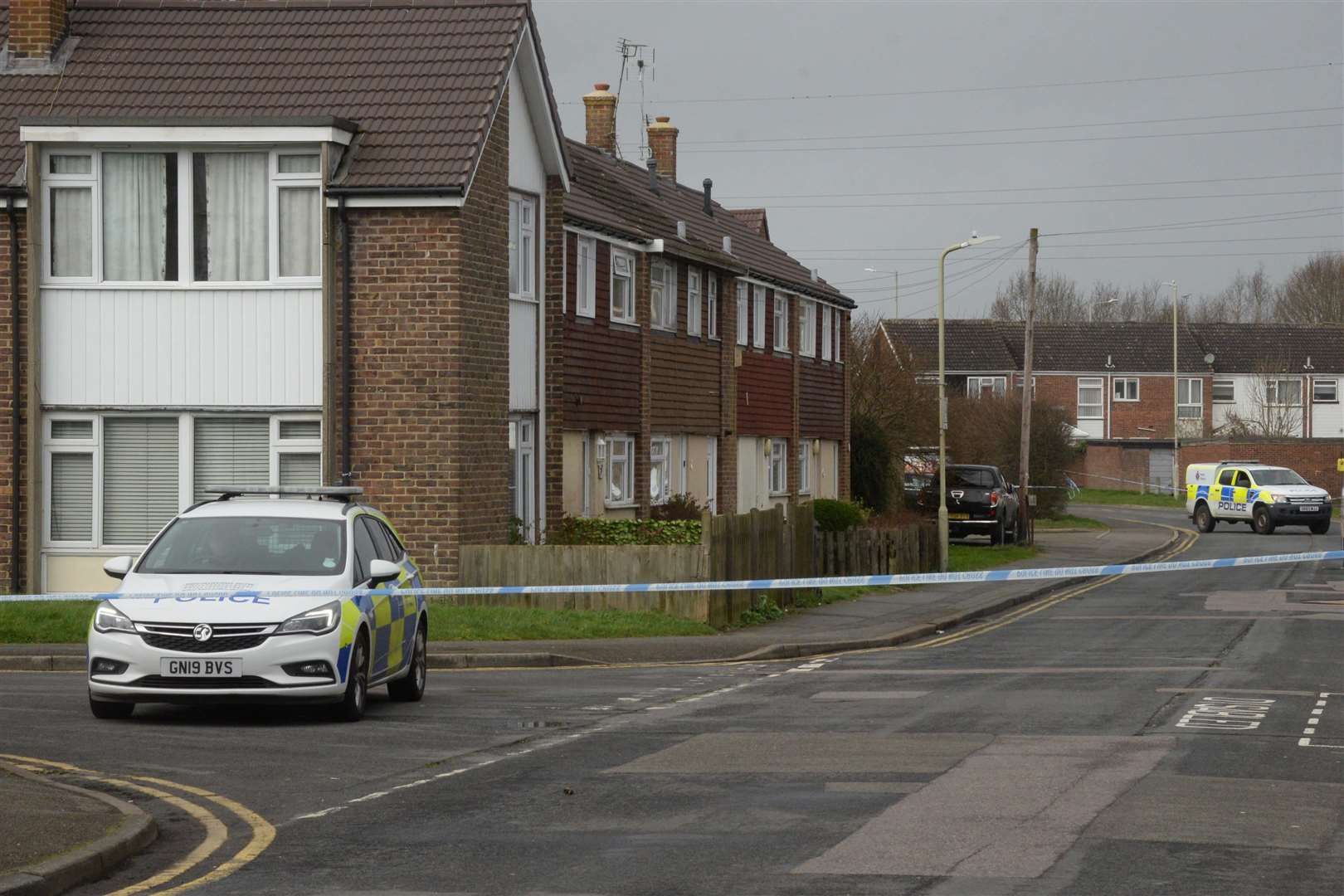 The scene remained cordoned off the day after the fatal attack