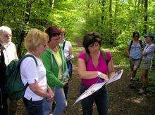 Pippa Palmar, right, explains the route