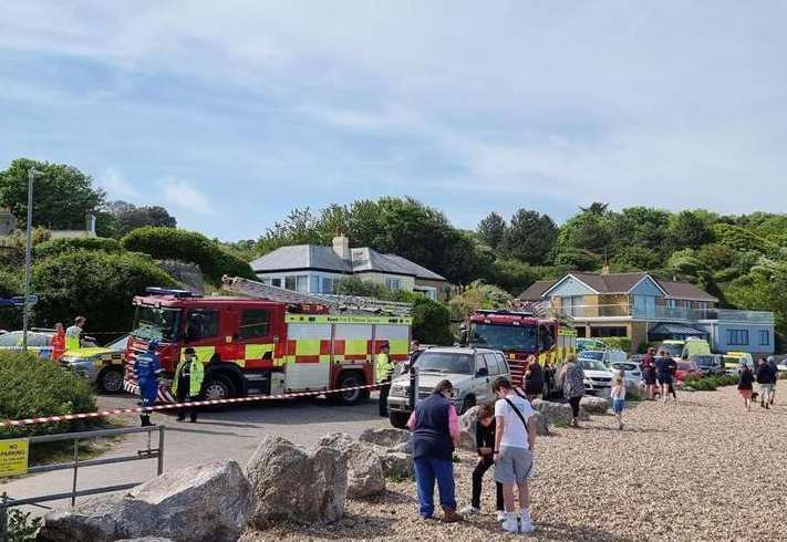 Emergency services at Kingsdown, Deal. Picture: @WilliamofKent