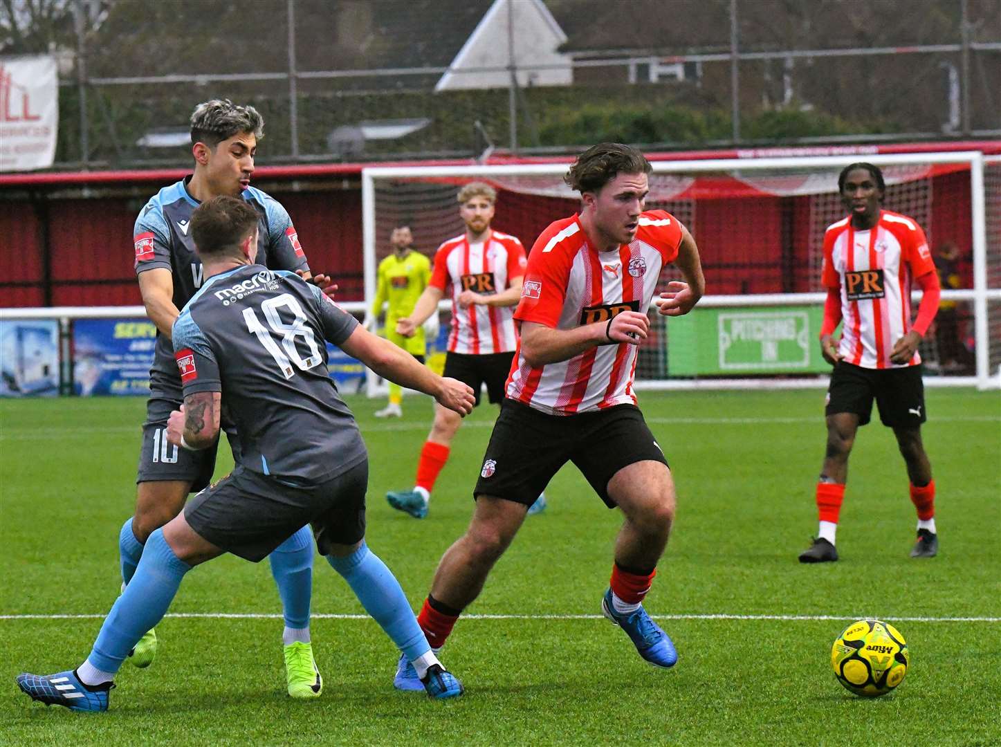 Sheppey United striker David Johnson in action against Three Bridges. Picture: Marc Richards