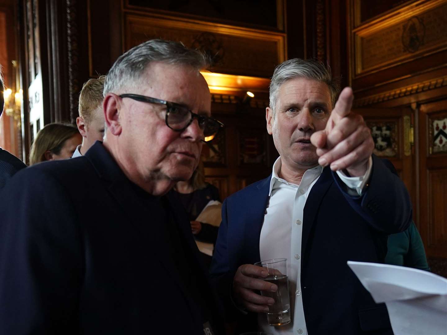 Bernard Sumner and Labour leader Sir Keir Starmer (Yui Mok/PA)