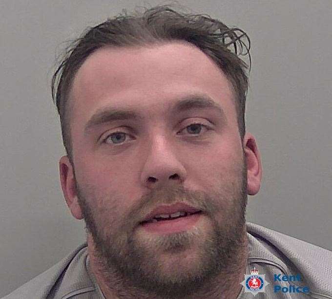 Lauchlan Pritchard attacked two strangers in Maidstone with a metal object before terrorising a takeaway delivery driver and stealing his car. Picture: Kent Police