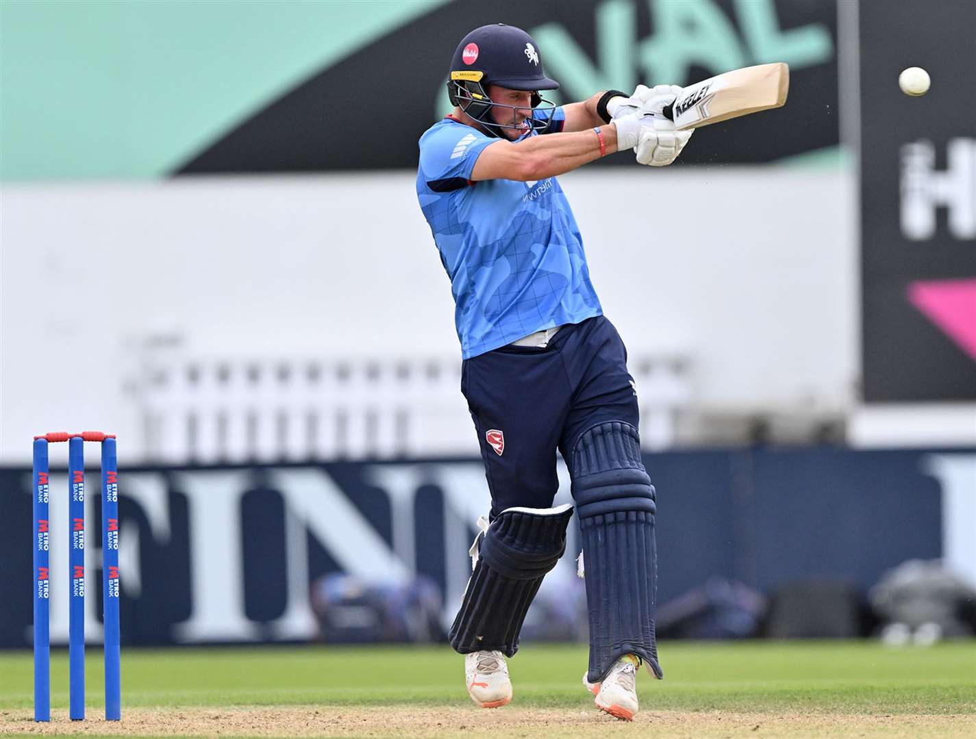 Harry Finch on his way to 34 off 17 balls against Surrey on Friday. Picture: Keith Gillard