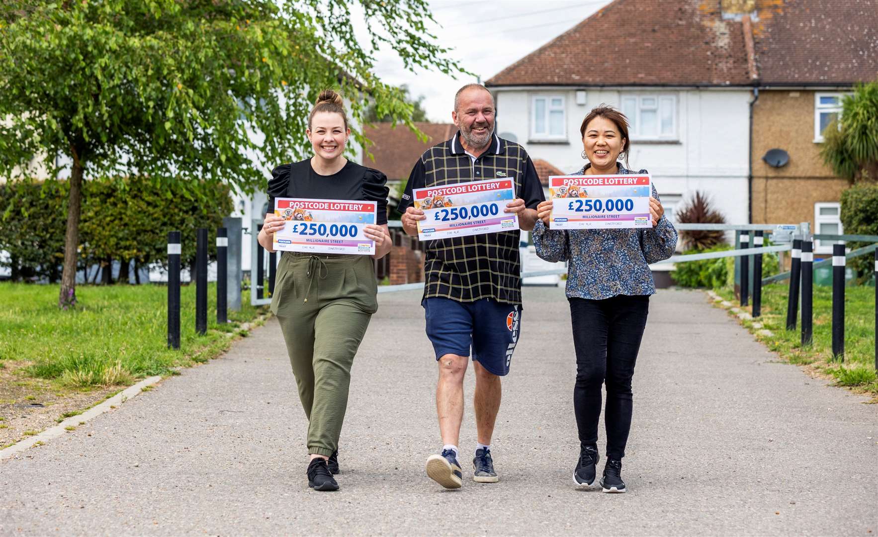 From left: Emma Reed, Andy Wilkes and Yu Sheng all won big in the People's Postcode Lottery. Picture: People's Postcode Lottery