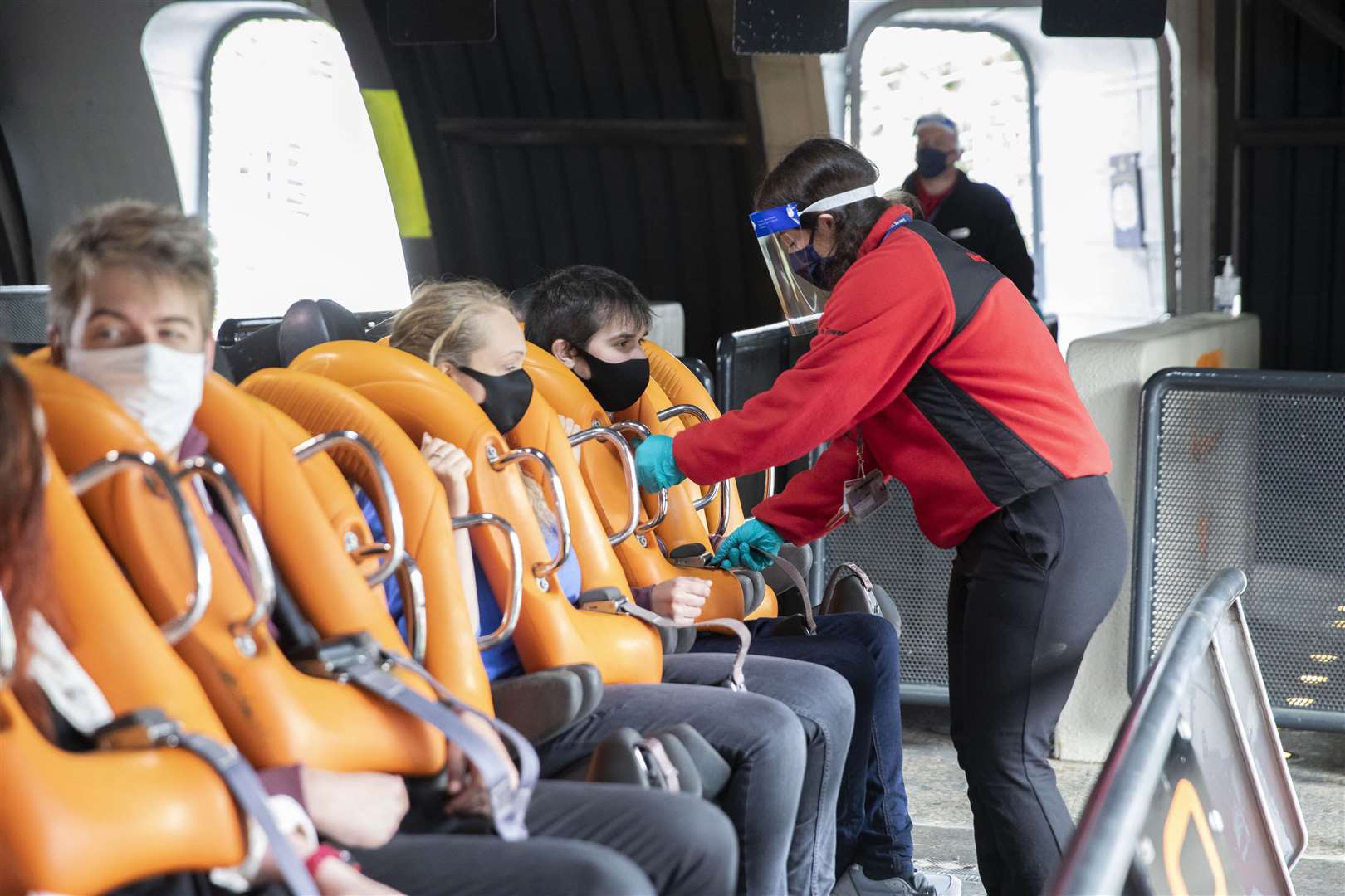 Visitors have to wear face masks on certain rides (Fabio De Paola/PA)