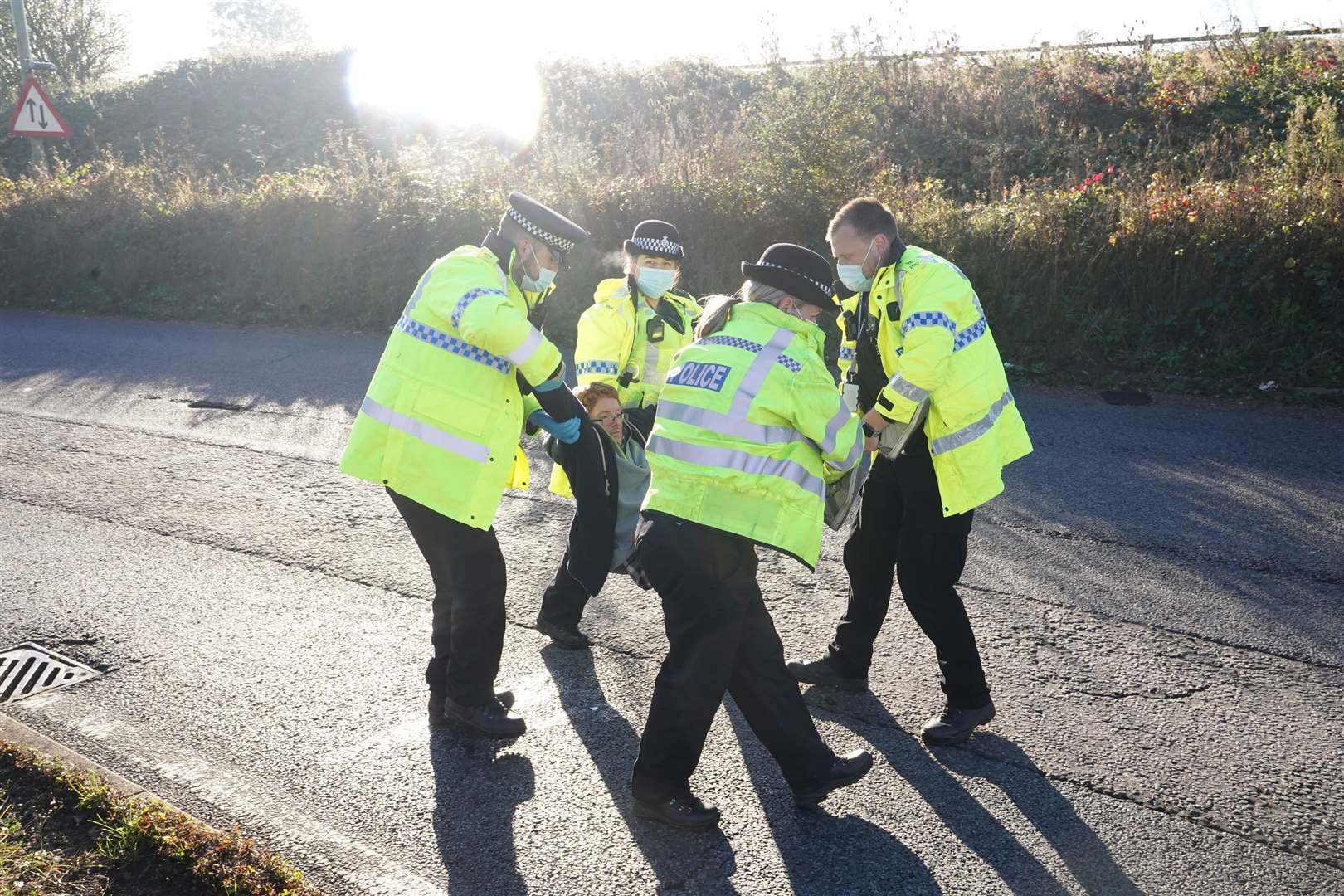 Police officers had been forced to remove Insulate Britain protesters (Ian West/PA)