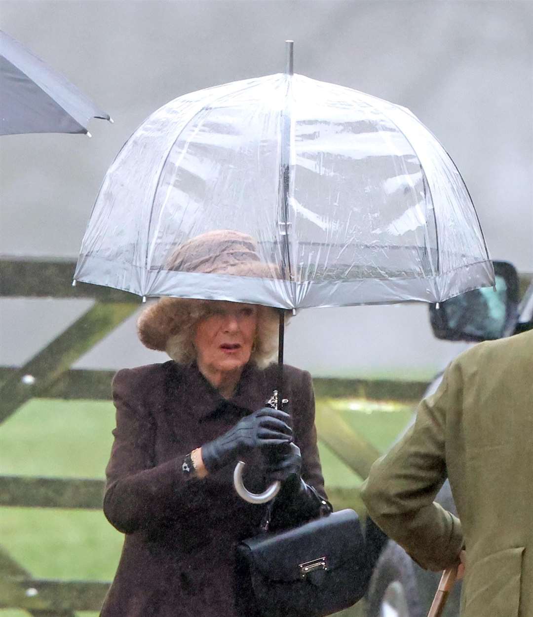 Queen Camilla arrives for a Sunday church service at St Mary Magdalene Church in Sandringham, Norfolk (Paul Marriott/PA)