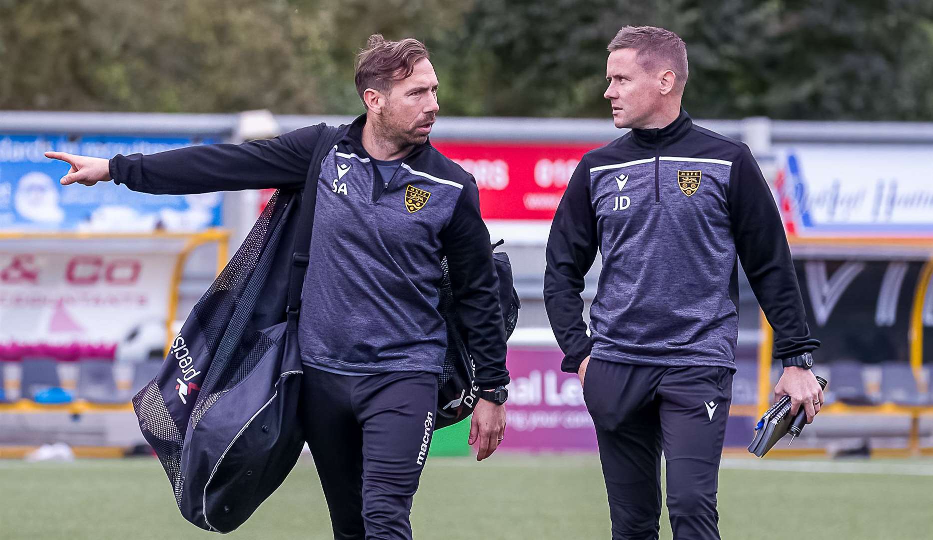 Faversham boss Simon Austin, left, and assistant manager Joe Dowley during their Maidstone days. Picture: Helen Cooper