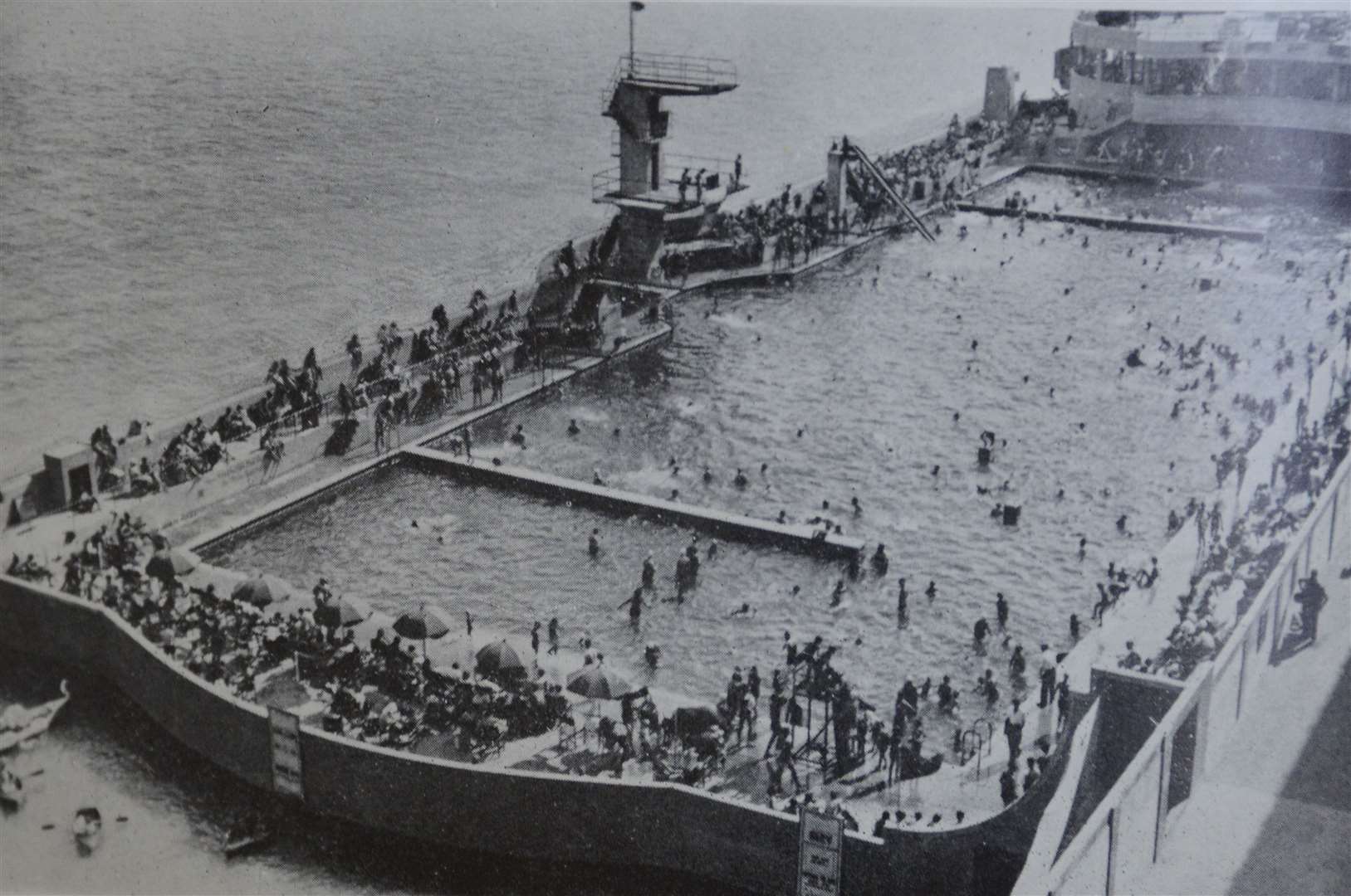 Ramsgate Bathing Pool was opened in 1935 by mayor Alderman Dye. Stock picture