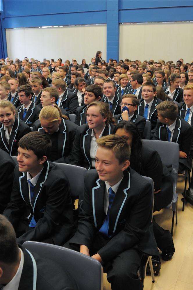 The whole school gathered in the hall