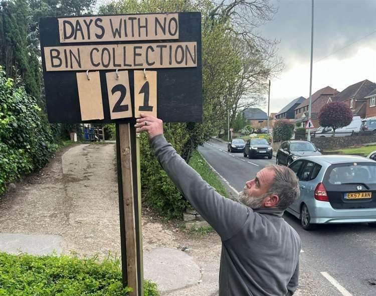 Andy Duffus did not have any bin collection for more than three weeks. Picture: Becci Duffus