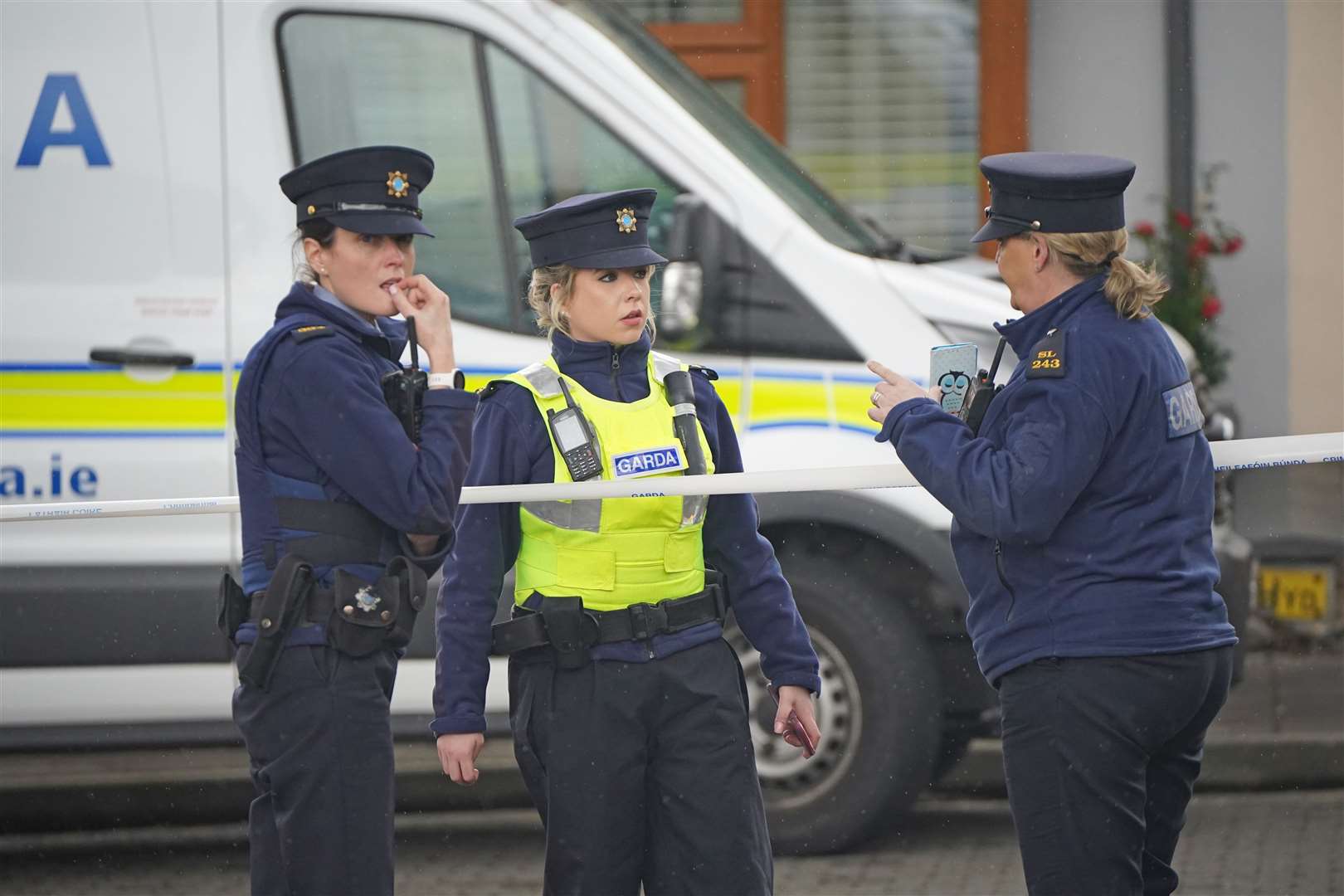 Gardai at the scene in Connaughton Road, Sligo, Ireland, following the death of Michael Snee (Niall Carson/PA)