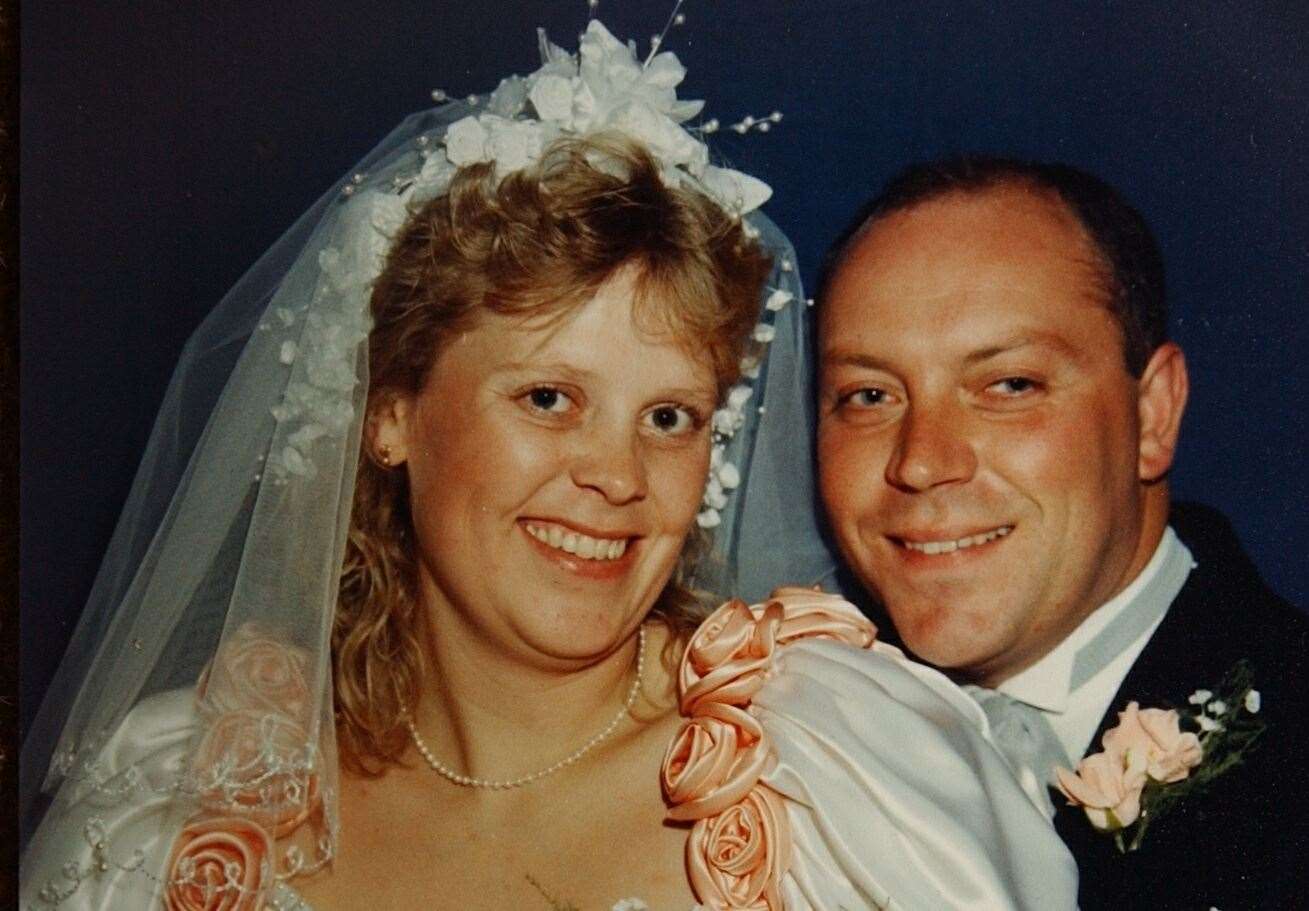 Debbie Griggs on her wedding day in September 1990