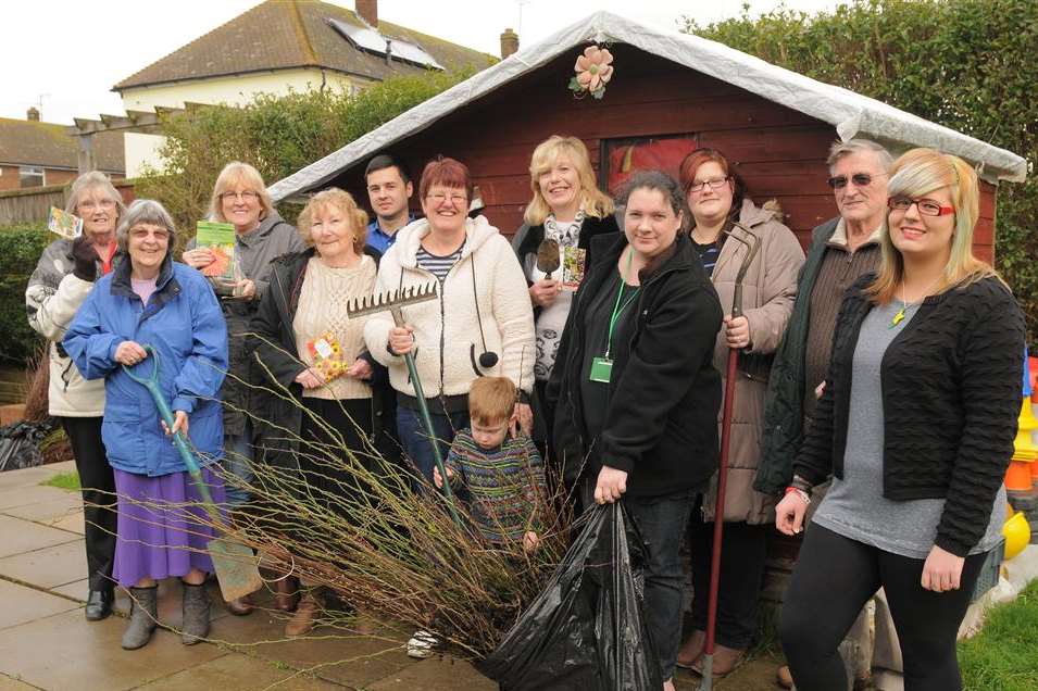 Helpers at the Rushenden Community House community garden project