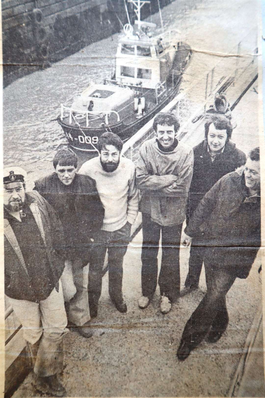 Sheerness RNLI lifeboat crew, from the left, Charlie Bowry, Arthur Lukey, Ricky Underhill, Ian McCourt, Les Edwards and Malcolm Keen. Picture: Sheerness Times Guardian