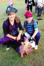 Twins Ayla and Callum Roberts, 11, from Sheerness, with Daisy and Subi