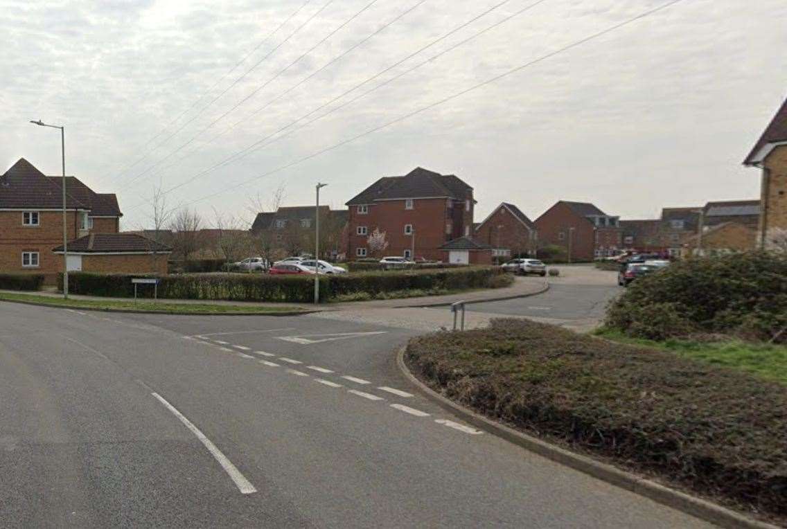The incident took place on Coulter Road, near the junction with Hedgers Way in Ashford. Picture: Google Maps