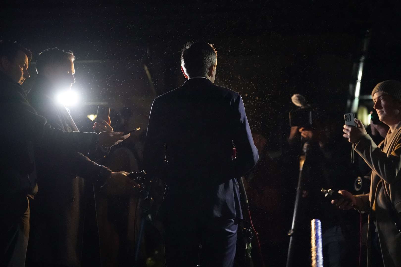 Simon Harris speaks to the media after casting his vote (Niall Carson/PA)