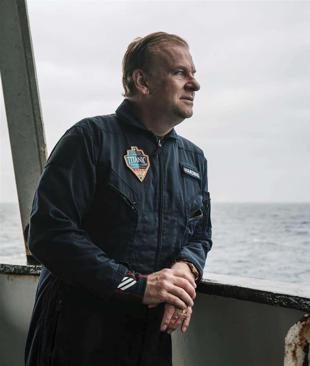 Hamish Harding looks out to sea before boarding the submersible Titan for a dive into the Atlantic Ocean on an expedition to the Titanic on Sunday (Action Aviation via AP)