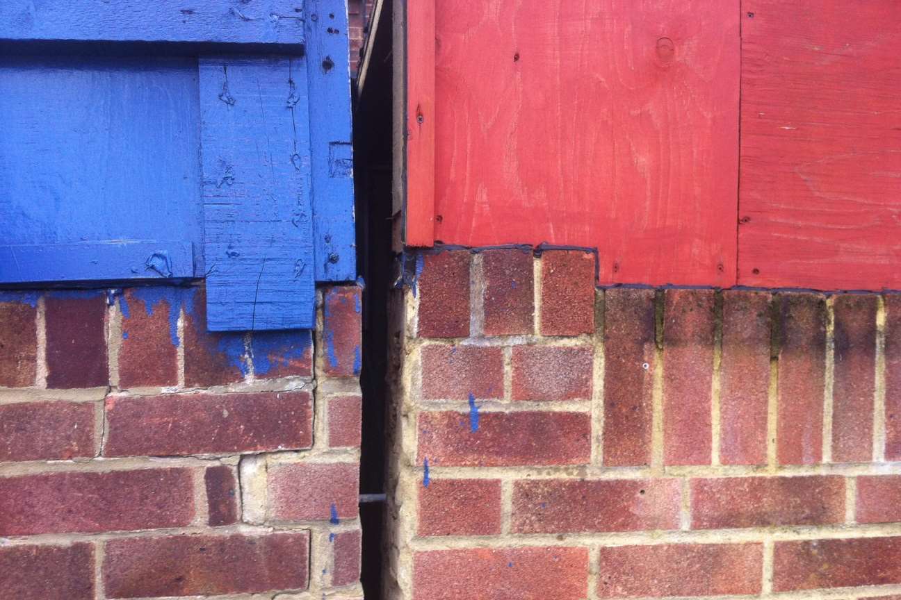 Cracks have appeared in the bricks at the shopping square