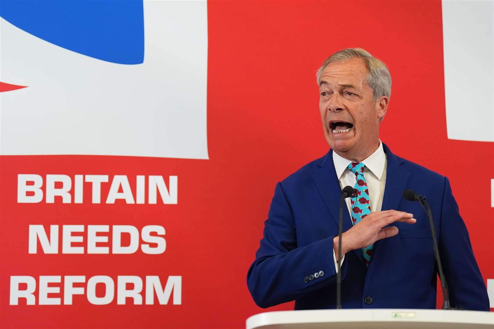 The Tories fear votes for Nigel Farage’s Reform UK party will hand seats to Labour (James Manning/PA)