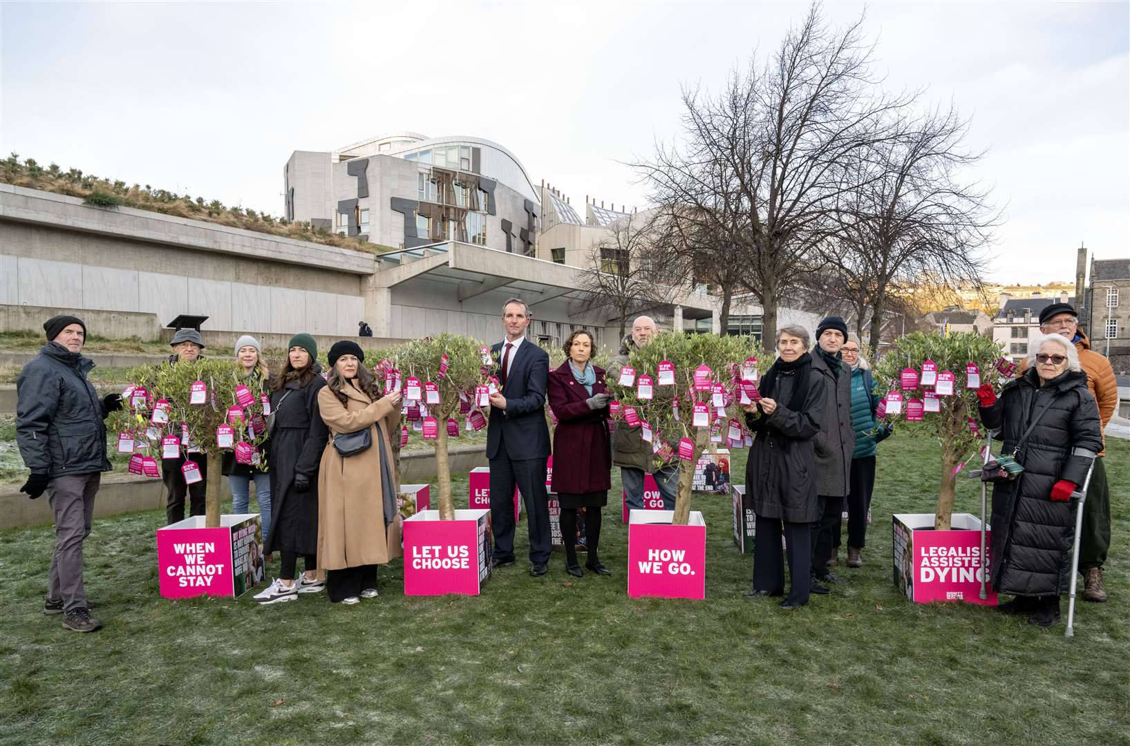 Supporters of Mr McArthur’s Bill gathered outside Holyrood earlier this month (Lesley Martin/PA)