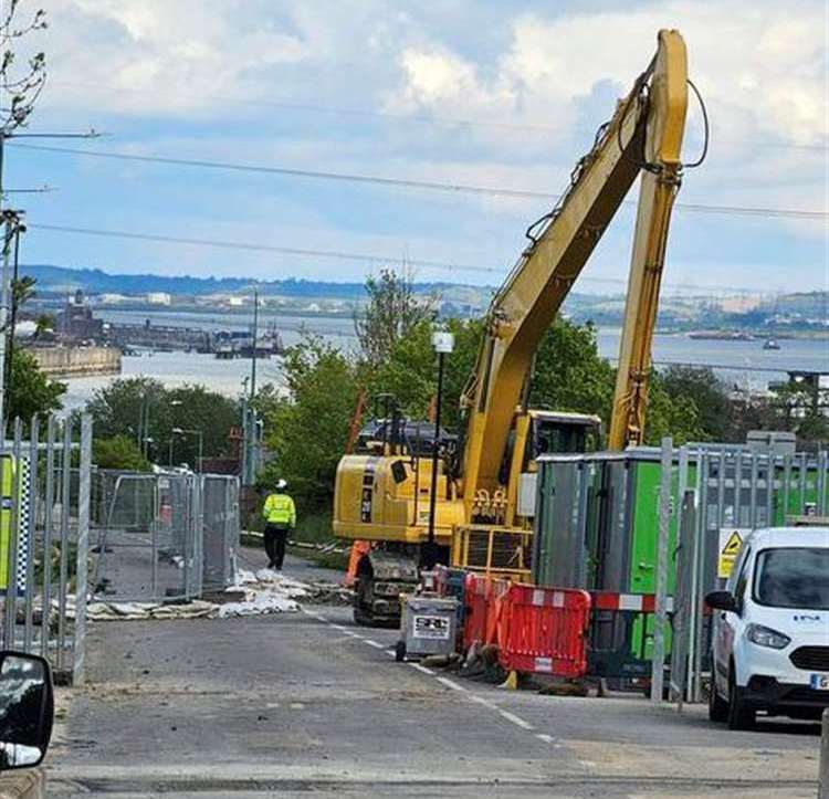 Work started on part of the A226 Galley Hill Road in Swanscombe in April. Picture: Graham Taylor