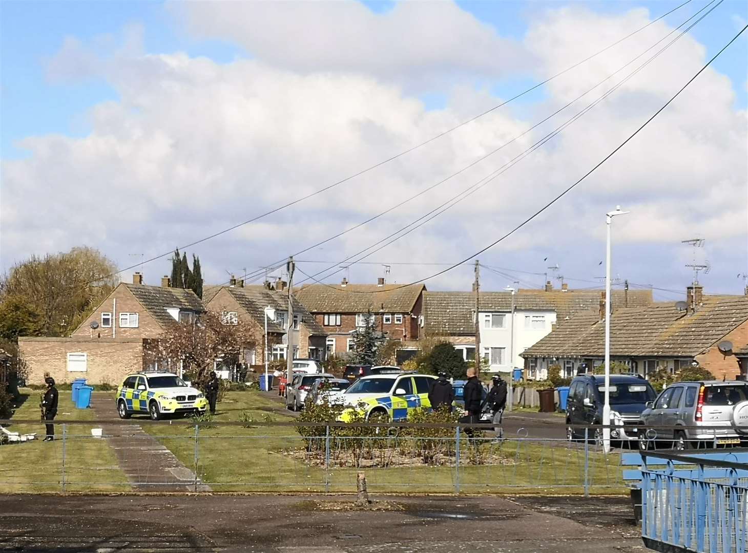 Armed police in Kent Avenue, Minster, Sheppey