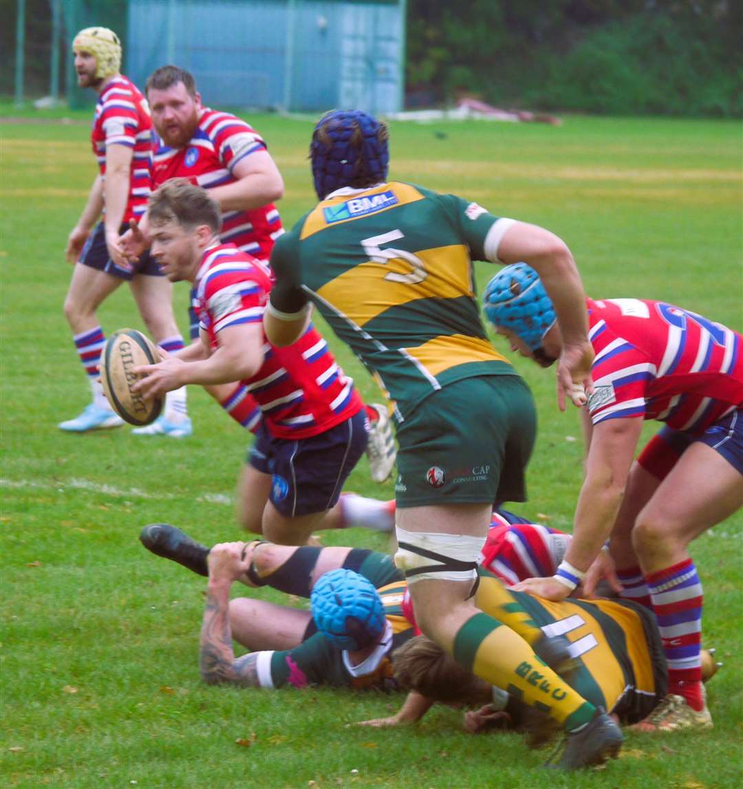 Connor Lloyd in possession for Tonbridge Juddians at Barnes. Picture: Adam Hookway