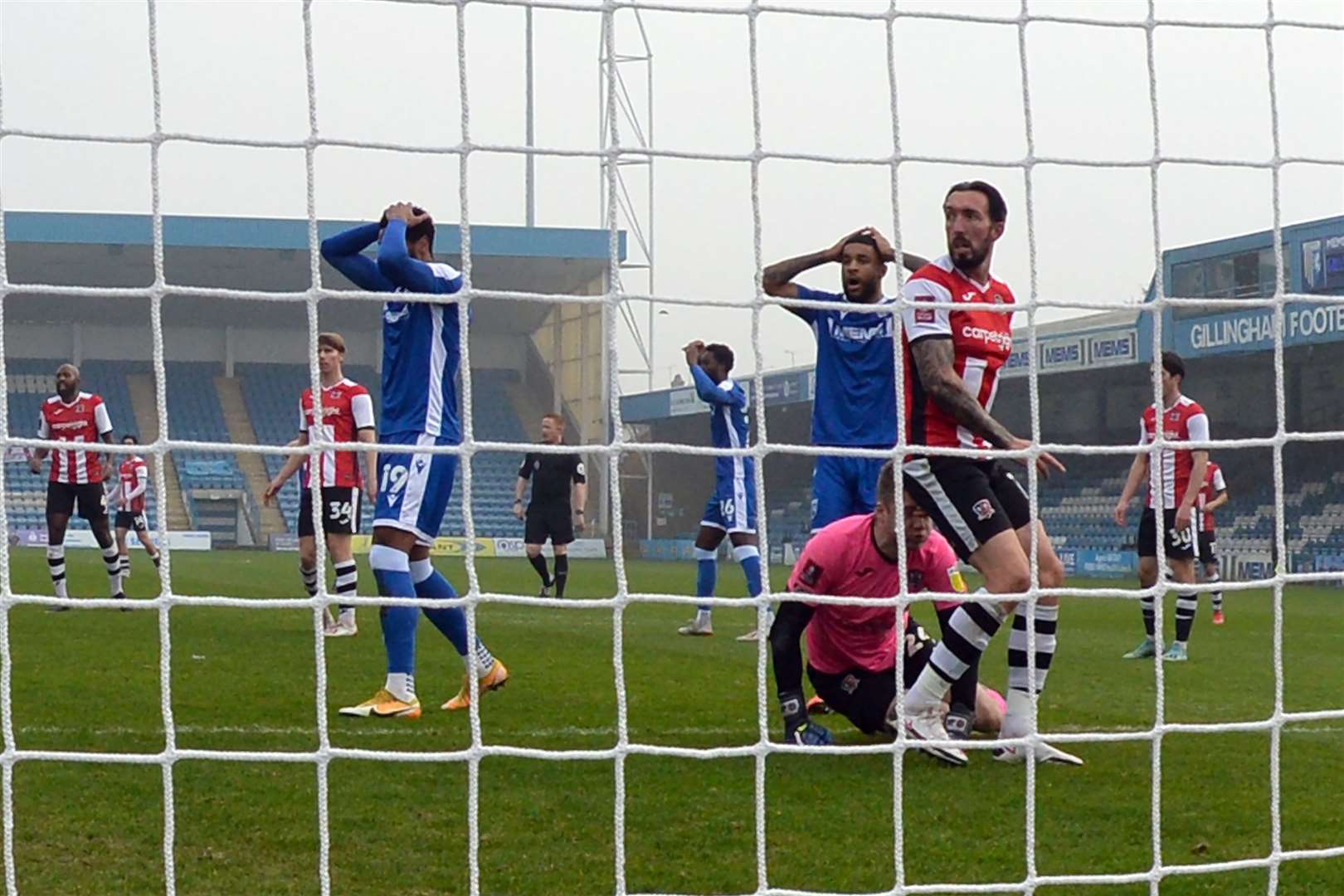 An early miss as Dominic Samuel fires over the bar Picture: Keith Gillard (43326186)