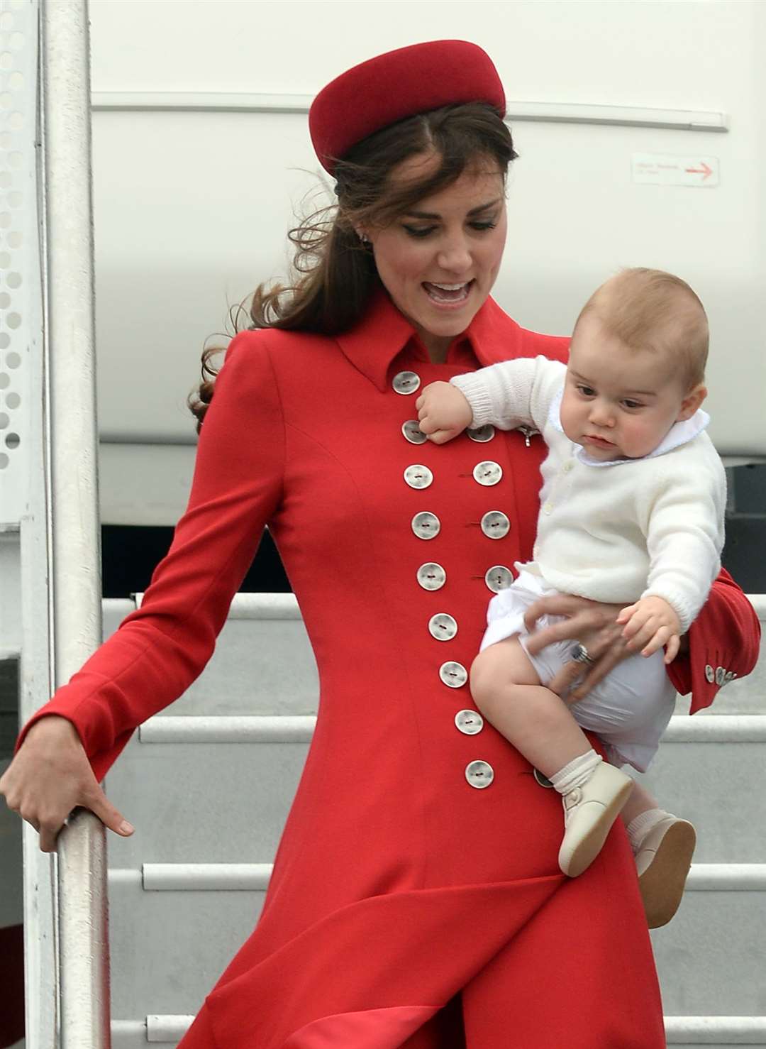 Less than a year later, Prince George was on international royal duties – joining his parents on their official tour to New Zealand and Australia (Anthony Devlin/PA)