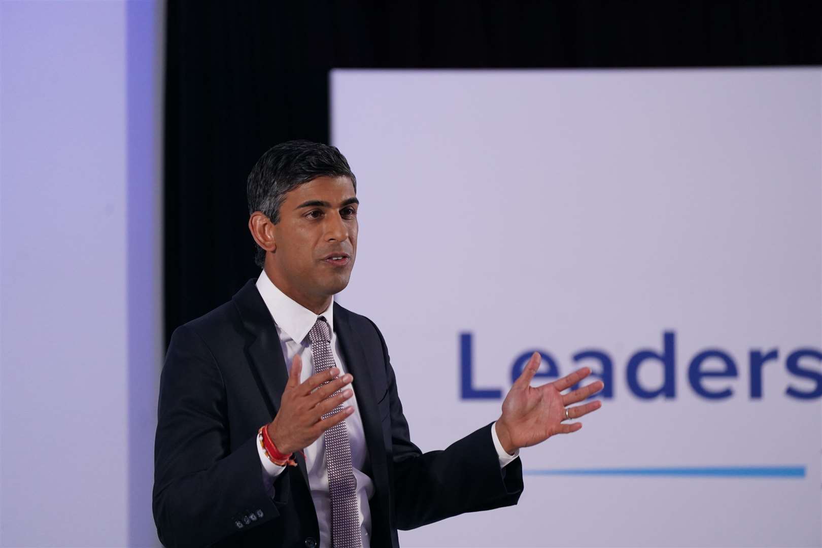 Rishi Sunak speaks during the hustings event (Joe Giddens/PA)