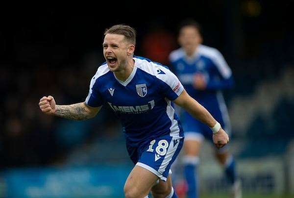 Mark Byrne celebrates scoring the opener Picture: Ady Kerry (23054508)